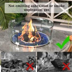 5 Inch Black Round Ceramic Fire Balls For Fire Pit, Tempered Fire Stones For Natural Or Propane Fireplace, Set Of 6 Reusable Fireballs -Cheap Grill Store 81jB PePSL. AC SL1500