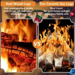 Gas Fireplace Logs, Ventless Ceramic Logs For Gas Fire Pits, 6 PCS White Birch Wood Set, Electric, Propane Gas Fireplace Decorative Inserts -Cheap Grill Store 81jK9mgAngL. AC SL1500