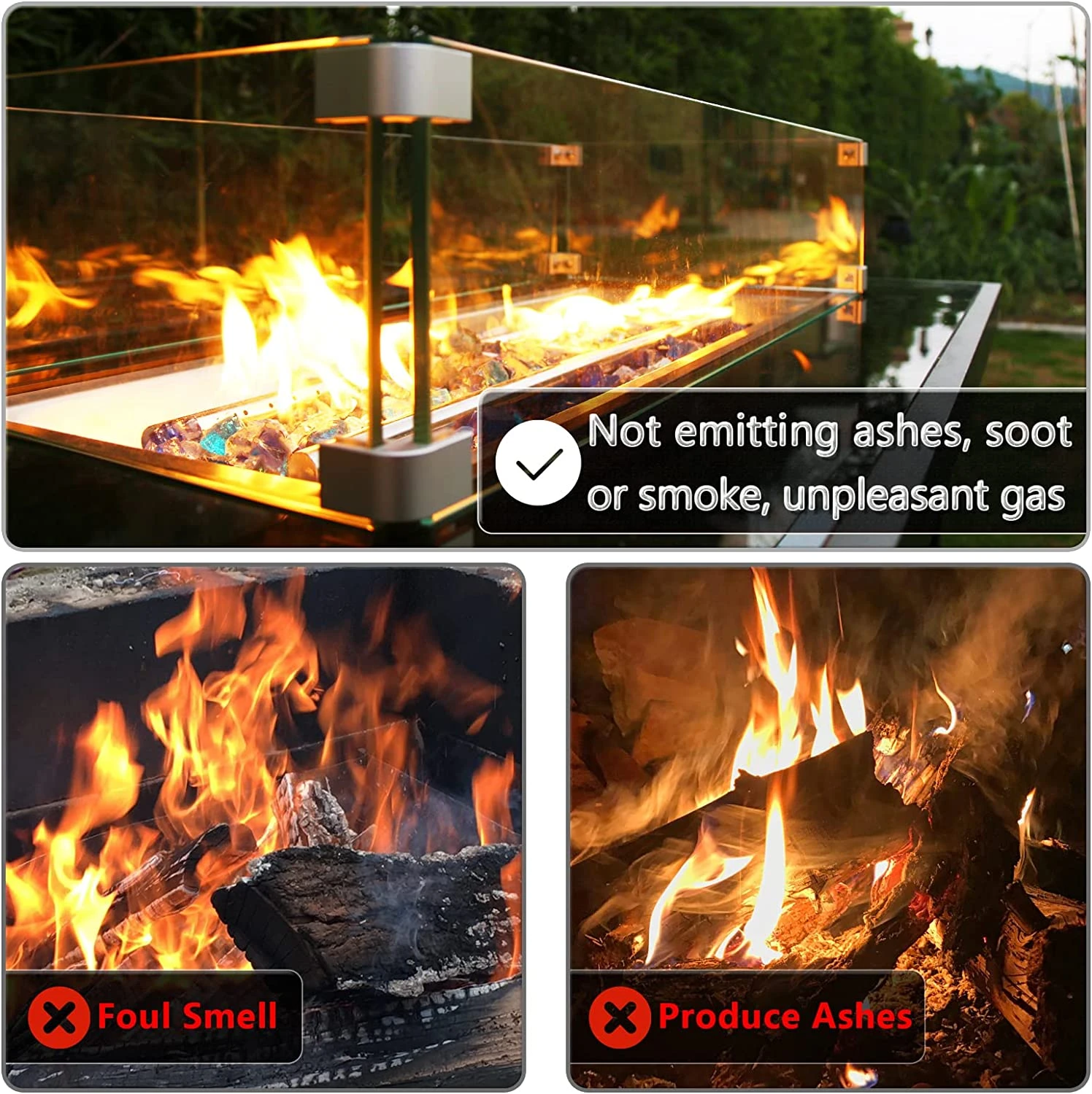 1'' High Luster Reflective Tempered Cobalt Blue Fire Glass Diamonds Rock For Fire Pit, Fireplace, 10 LBS Kit 5 1'' High Luster Reflective Tempered Cobalt Blue Fire Glass Diamonds Rock For Fire Pit, Fireplace, 10 LBS Kit - Image 4