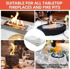 Tabletop Fire Pit Ceramic Wool Wick Table Top Firepit Sponge Cotton Core For Bioethanol Rubbing Alcohol Fireplaces, 5 Pcs -Cheap Grill Store 81lC kAn27L. AC SL1500