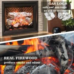 7 Pcs Fake Wood Gas Fireplace Logs, Ceramic White Birch Wood Logs For Gas Fireplace, Firebowl, Vented, Propane, Gel, Ethanol, Electric Fire Pits -Cheap Grill Store 81mJLU6NRPL. AC SL1500