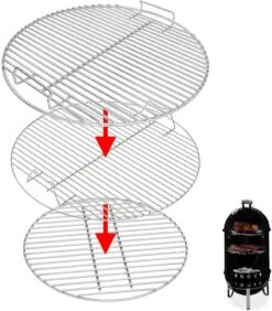 Grill Grates Kit For Weber 18.5'' Smokey Mountain Cooker Charcoal Kettles, 7432 + 85042 + 63013 BBQ Replacement Parts