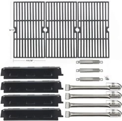 Grill Parts Kit For Char-broil 463420507, 463420509, 463460708, 463460710 Models, Grates, Burners, Heat Tents, Crossovers Set
