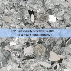 10 LBS 1/2'' Ultra White Fire Glass Reflective Tempered Fire Rocks For Fire Pits, Fireplace And Fire Bowl 15 10 LBS 1/2'' Ultra White Fire Glass Reflective Tempered Fire Rocks For Fire Pits, Fireplace And Fire Bowl -Cheap Grill Store 81q1 EBchRL. AC SL1500