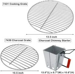 Charcoal Grill Grates, Chimney Starter For 14'' Weber Smokey Joe, Smokey Joe Silver And Gold, Tuck-n-Carry Charcoal Grill
