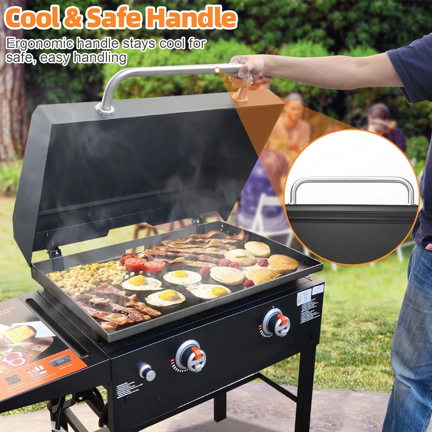 Hard Cover Hood Lid For Blackstone Griddle 28 Inch Flat Table Top 6 Hard Cover Hood Lid For Blackstone Griddle 28 Inch Flat Table Top - Image 5