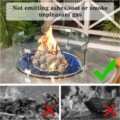 3 Inch Gray Round Ceramic Fire Balls For Fire Pit, Tempered Fire Stones For Natural Or Propane Fireplace, Set Of 15 Reusable Fireballs -Cheap Grill Store 81rkt2RNS7L. AC SL1500