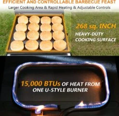 17 Inch Portable Propane Flat Top BBQ Grill Griddle For Outdoor, Camping, Kitchen, Tailgating Etc, Kit With Grill Bag -Cheap Grill Store 81tLG kPMyL. AC SL1500