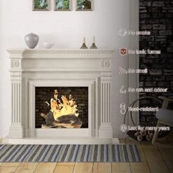 6 Pcs Gas Fireplace Ceramic Wood Log Set For Vent Free Propane, Gel, Ethanol, Electric Fireplaces Fire Pits -Cheap Grill Store 81tXnG2K12L. AC SL1500