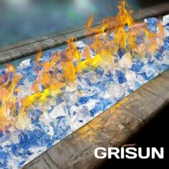 10 Pounds 1/2'' Bahama Blend Tempered Fire Glass Rocks For Fire Pit For Gas Fireplace, Safe For Outdoors And Indoors Decoration -Cheap Grill Store 81uuGN SATL. AC SL1500