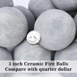 3 Inch Gray Round Ceramic Fire Balls For Fire Pit, Tempered Fire Stones For Natural Or Propane Fireplace, Set Of 15 Reusable Fireballs -Cheap Grill Store 81v3YA73aKL. AC SL1500