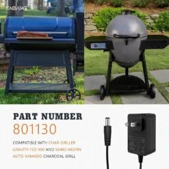 Power Cord Part 801130 With 15 Foot Cord Power Cord Adapter Replacement For Char-Griller Gravity Fed 980 And E6480 Akorn Auto-Kamado Charcoal Grills -Cheap Grill Store 81vsfM r L. SL1500
