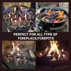 10Pcs Small Fake Wood Logs Ceramic FireLogs And Fiber Pine Cones For Propane Fire Pits Or Gas Fireplaces With 10 Oz. Rock Wool Glowing Embers -Cheap Grill Store 81wJdTYKb L. AC SL1500
