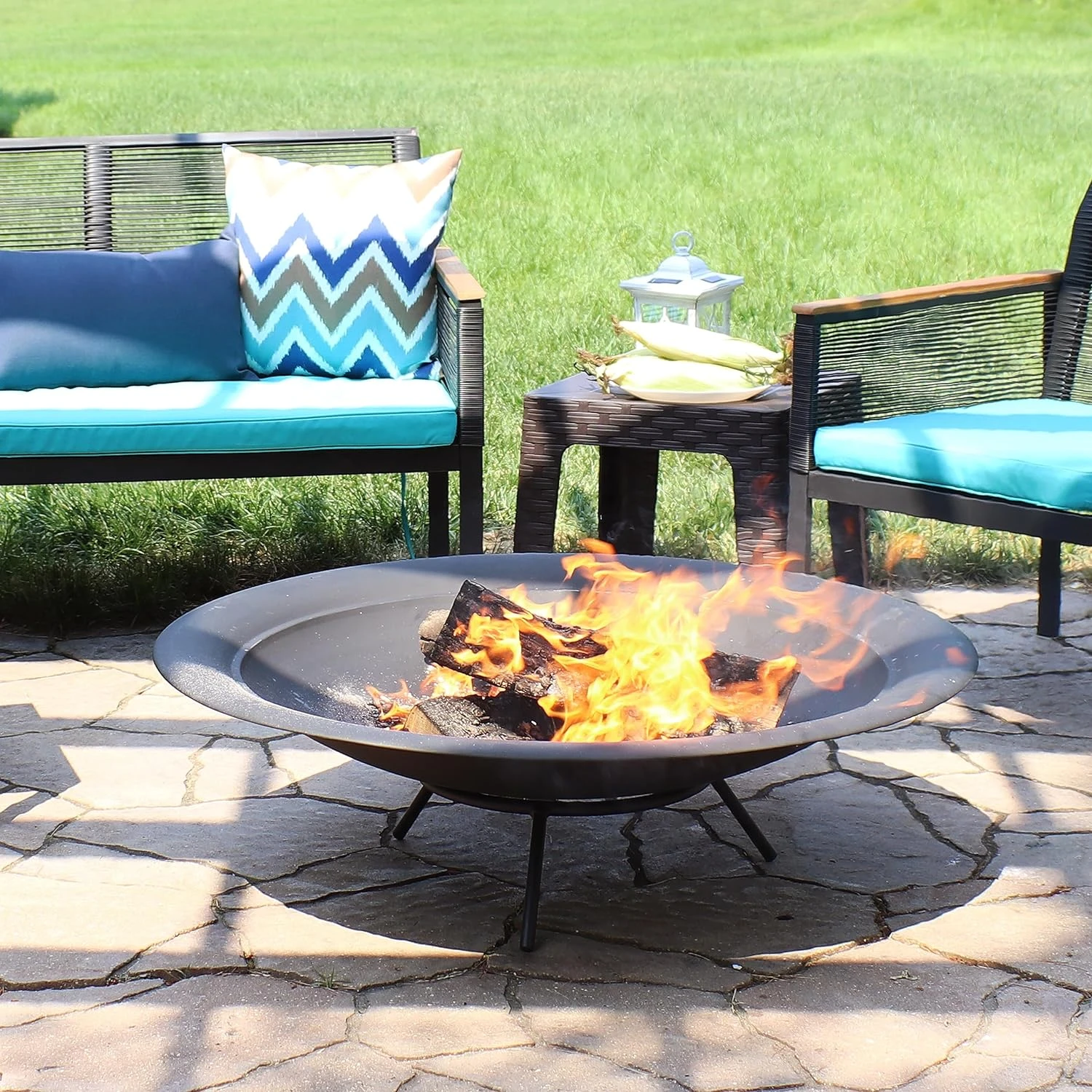 39" Wood Burning Fire Bowl For DIY Or Existing Fire Pits High Temperature Paint Finish Accessories For Outdoor Patios, Backyards & Camping Uses 4 39" Wood Burning Fire Bowl For DIY Or Existing Fire Pits High Temperature Paint Finish Accessories For Outdoor Patios, Backyards & Camping Uses - Image 2