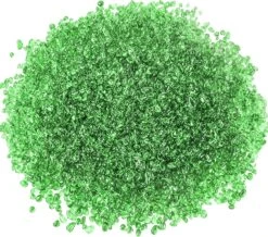 Emerald Green Fire Glass Reflective Tempered Pebbles Gravel Marbles For Crafts Resin Art, Garden Decoration, Fireplace, 2 Pounds Jar 3-6mm