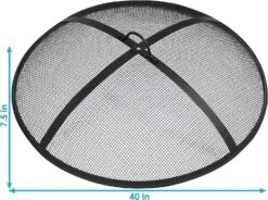 40 Inch Dia Round Fire Pit Top Spark Screen Metal Mesh Lid Cover With Ring Handle For Indoor & Outdoor Backyard Patio Accessories -Cheap Grill Store 91LQHI0H3TL. AC SL1500