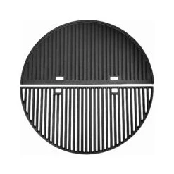 24 Inch Half Moon Cast Iron Grate & Griddle Combo For Weber Summit Charcoal Grill, Kamado Joe, Big Joe I, II & III, BGE Etc