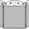 3 Panel 50x29 Inch Pewter Free Standing Fireplace Screen Foldable Wrought Iron Fireguards Cover For Wood Burning Fireplace -Cheap Grill Store 91QKkz7gcZL. AC SL1500