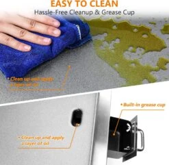 22 Inch Portable Flat Top BBQ Grill Griddle Nonstick For Outdoor, Tabletop, Countertop, Kitchen, Tailgating, RV Etc, Kit With Grill Cover -Cheap Grill Store 91Sen1Hc EL. AC SL1500