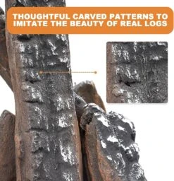 8Pcs Small Ceramic Wood Logs & Accessories For All Types Of Gas Fire Pits Inserts, Ventless & Vented, Propane, Gel, Ethanol, Outdoor Fireplaces -Cheap Grill Store 91XQE2NbCUS. AC SL1500