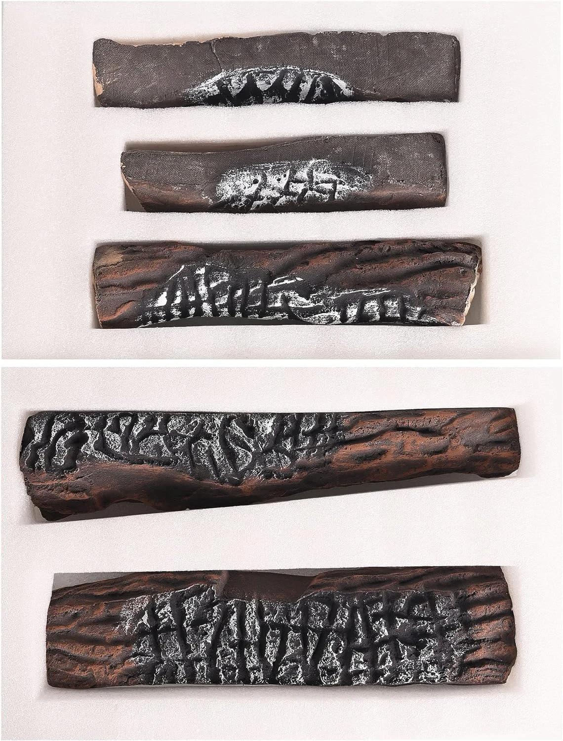 5Pcs Ceramic Wood Fake FireLogs For Indoor Gas Inserts, Ventless & Vented, Propane, Gel, Ethanol, Electric Or Outdoor Fireplaces & Fire Pits 6 5Pcs Ceramic Wood Fake FireLogs For Indoor Gas Inserts, Ventless & Vented, Propane, Gel, Ethanol, Electric Or Outdoor Fireplaces & Fire Pits - Image 4