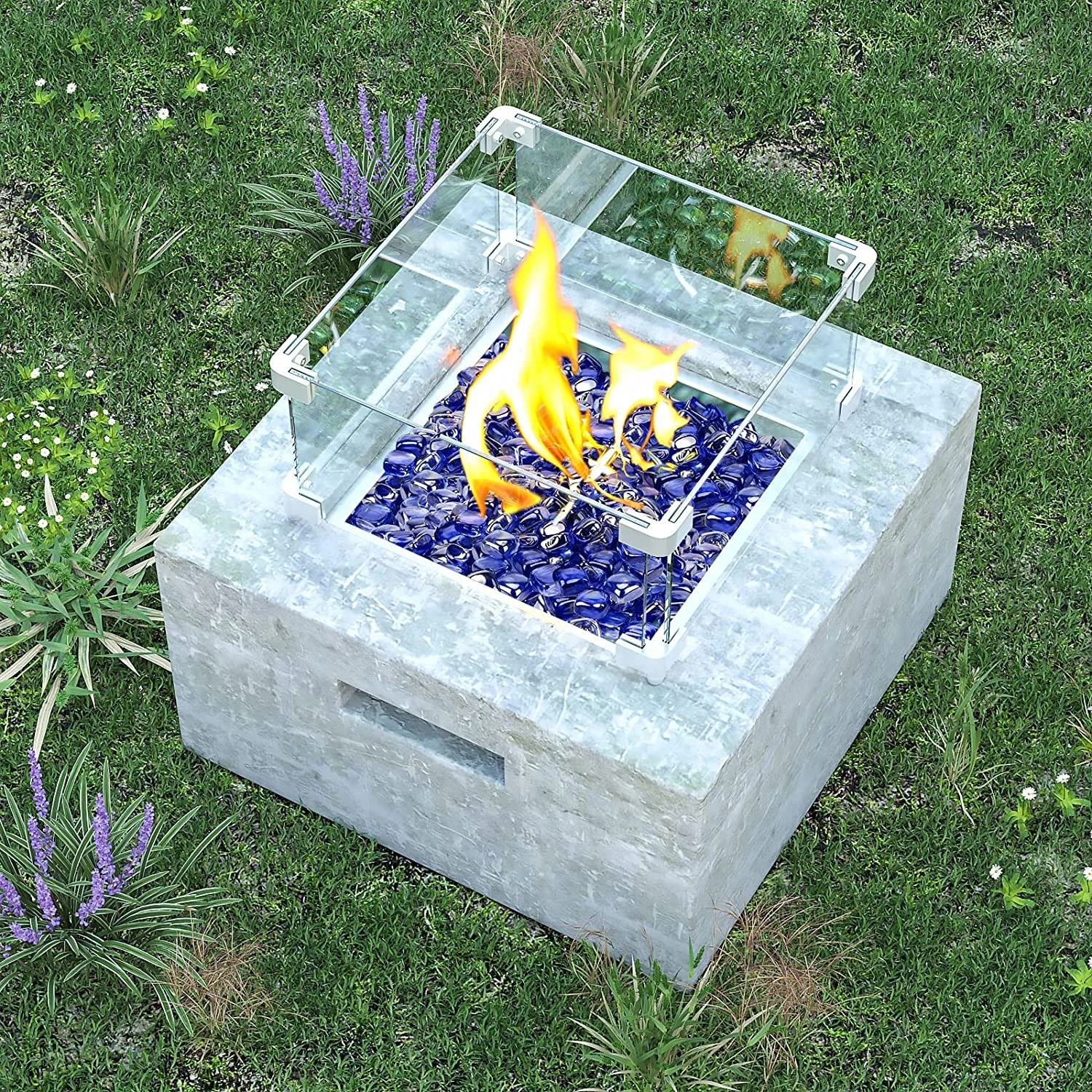 Cobalt Blue Fire Glass Cubes Tempered Rocks For Fire Pit, 10 Pounds 1/2 Inch For Natural Or Propane Fireplace 6 Cobalt Blue Fire Glass Cubes Tempered Rocks For Fire Pit, 10 Pounds 1/2 Inch For Natural Or Propane Fireplace - Image 4