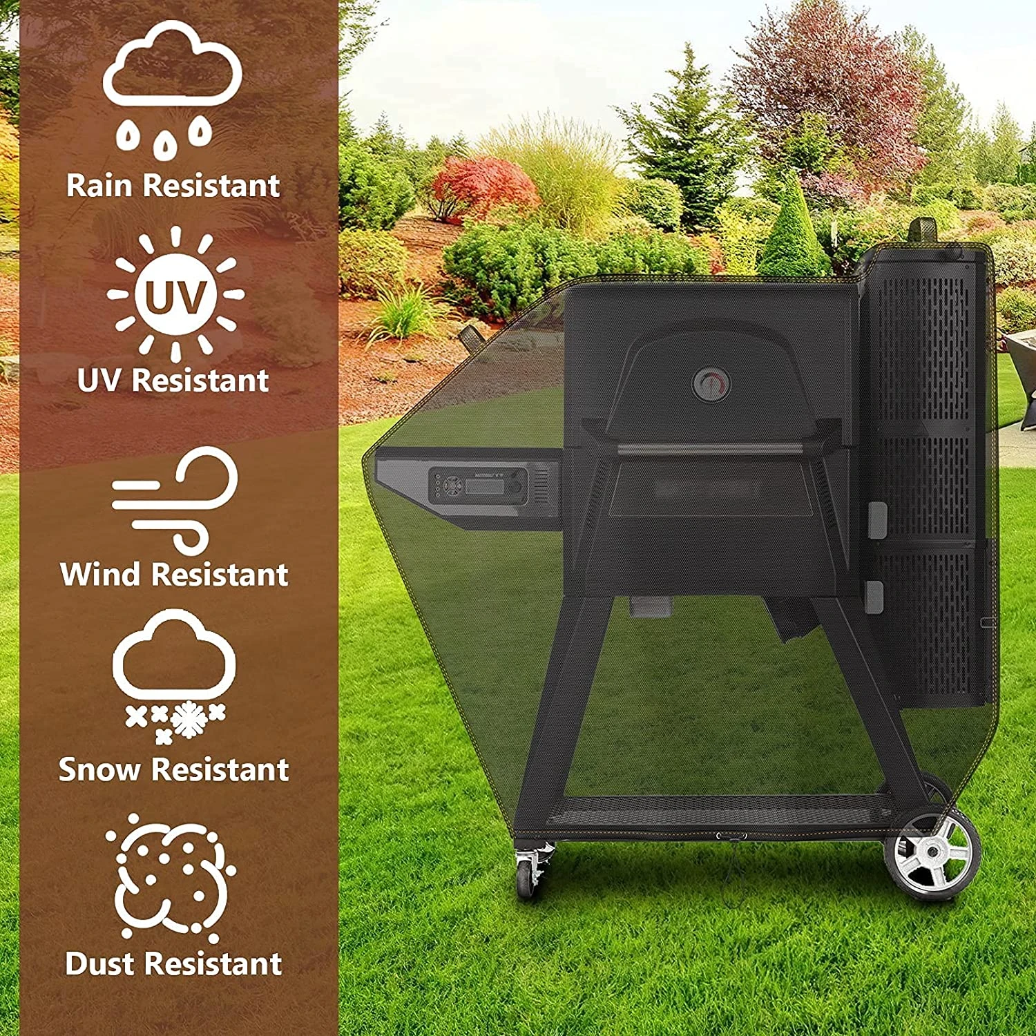 Grill Cover For Masterbuilt Gravity Series 560, 800 Digital Charcoal Grill Smoker, Fits Model MB20080220, MB20040220, MB20041020 9 Grill Cover For Masterbuilt Gravity Series 560, 800 Digital Charcoal Grill Smoker, Fits Model MB20080220, MB20040220, MB20041020 - Image 7