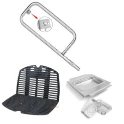 Repair Kit For Weber Q2000, Q2200, Q200, Q220 Models, Grill Burner + Grates + Grease Catch Pan Holder