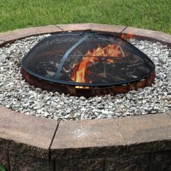40 Inch Dia Round Fire Pit Top Spark Screen Metal Mesh Lid Cover With Ring Handle For Indoor & Outdoor Backyard Patio Accessories -Cheap Grill Store A1Kqr6yKoDL. AC SL1500