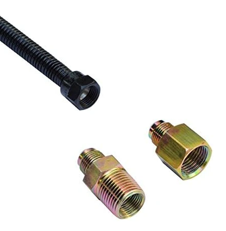 1/2" OD X 3/8" ID 24" Non-Whistle Flexible Flex Gas Line Connector Kit For NG Or LP Fire Pit And Fireplace 4 1/2" OD X 3/8" ID 24" Non-Whistle Flexible Flex Gas Line Connector Kit For NG Or LP Fire Pit And Fireplace - Image 2