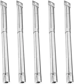 Universal BBQ Burners Replacement Parts Stainless Steel 12-17.5 Inch Adjustable Tube Burner For Master Forge, Perfect Flame, Uniflame, Lowes, 5Pack