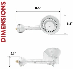 High Pressure Cast-Iron Round Burner Head With Brass Fitting O, Burner Head + Regulator & Hose -Cheap Grill Store B071749XB4 2