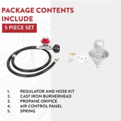 High Pressure Cast-Iron Round Burner Head With Brass Fitting O, Burner Head + Regulator & Hose -Cheap Grill Store B071749XB4 4