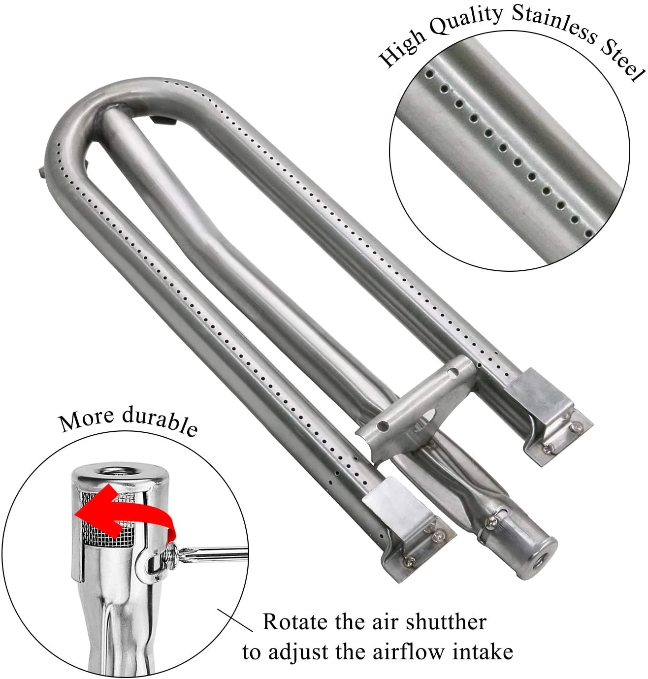 U Shape Grill Burner Tubes 3Pcs Kit Fits DCS 27 30 36 48 Series Grills 7 U Shape Grill Burner Tubes 3Pcs Kit Fits DCS 27 30 36 48 Series Grills - Image 5