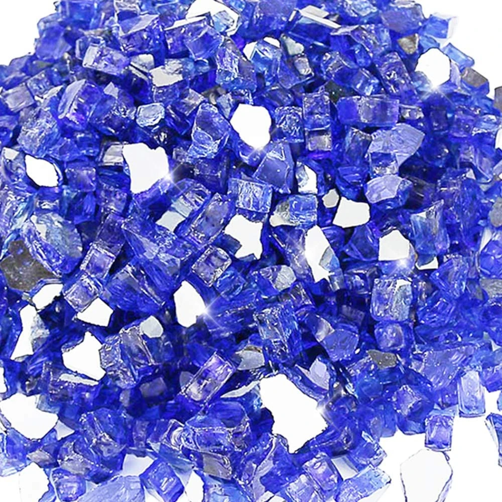 10 LBS 1/2'' Fire Glass Cobalt Blue Reflective Tempered Fire Rock For Fire Pits And Fireplace 5 10 LBS 1/2'' Fire Glass Cobalt Blue Reflective Tempered Fire Rock For Fire Pits And Fireplace - Image 3