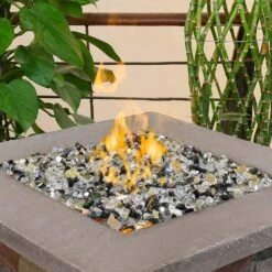 1/2'' Patio Heaters Black Gold And White Fire Glass Reflective Tempered Fire Rocks For Fire Pits, Fireplace And Fire Bowl 13 1/2'' Patio Heaters Black Gold And White Fire Glass Reflective Tempered Fire Rocks For Fire Pits, Fireplace And Fire Bowl -Cheap Grill Store B07Z7YGR1T1