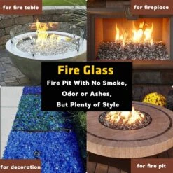 1/2'' Patio Heaters Fire Glass Reflective Tempered Gold Green Copper Fire Rock For Fire Pits, Fireplace And Fire Bowl -Cheap Grill Store B07Z7YSZ6K6