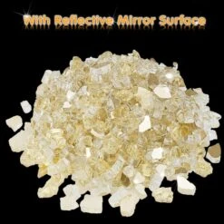 10 LBS 1/2'' Gold Fire Glass Reflective Tempered Fire Rocks For Fire Pits, Fireplace And Fire Bowl -Cheap Grill Store B07Z943CSL3