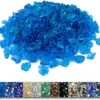 1/2'' Patio Heaters Blue Fire Glass Reflective Tempered Fire Rocks For Fire Pits, Fireplace And Fire Bowl -Cheap Grill Store B07Z947V1Y