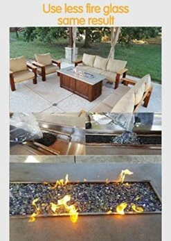10 LBS 1/2'' Fire Glass White Gold Copper Reflective Tempered Fire Rocks For Fire Pits, Fireplace And Fire Bowl -Cheap Grill Store B07Z957GKK6