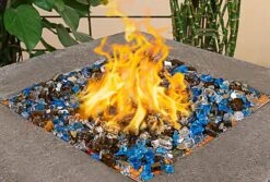 10 LBS 1/2'' Fire Glass White Blue Copper Reflective Tempered Fire Rocks For Fire Pits, Fireplace, And Fire Bowl -Cheap Grill Store B07Z95JYXQ3