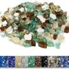 1/2'' Patio Heaters Fire Glass Reflective Tempered Gold Green Copper Fire Rock For Fire Pits, Fireplace And Fire Bowl