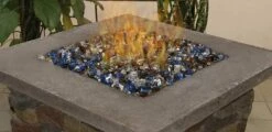 Reflective Tempered Fire Glass For Fire Pits, Fireplace, White Copper Blue, 1/2'' -Cheap Grill Store B083SBKZ8W3