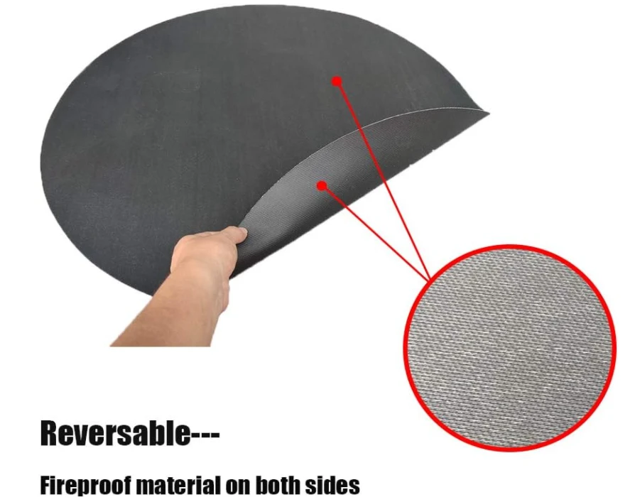 Fire Pit Mat, Bonfires,Lawn, Patio, Chiminea, Deck Defender, Under Grill Mat, BBQ Mat, Heat Shield, Fire Resistant Pad For Outdoors (58 Inch Round) 5 Fire Pit Mat, Bonfires,Lawn, Patio, Chiminea, Deck Defender, Under Grill Mat, BBQ Mat, Heat Shield, Fire Resistant Pad For Outdoors (58 Inch Round) - Image 3