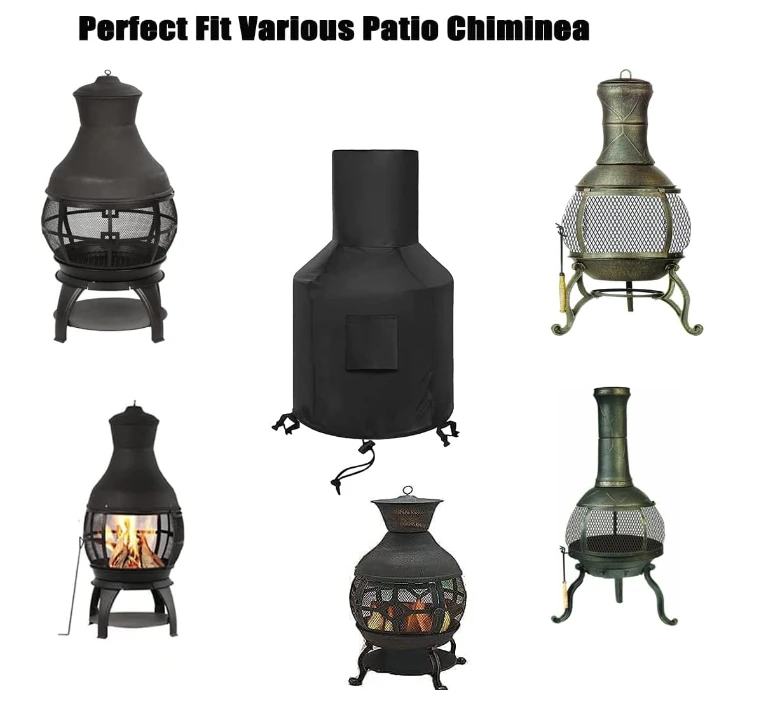 Outdoor Patio Chiminea Cover, Chimney Fire Pit Heater Cover, Outdoor Patio Chiminea Covers, Waterproof (48X25X13 Inch) 4 Outdoor Patio Chiminea Cover, Chimney Fire Pit Heater Cover, Outdoor Patio Chiminea Covers, Waterproof (48X25X13 Inch) - Image 2