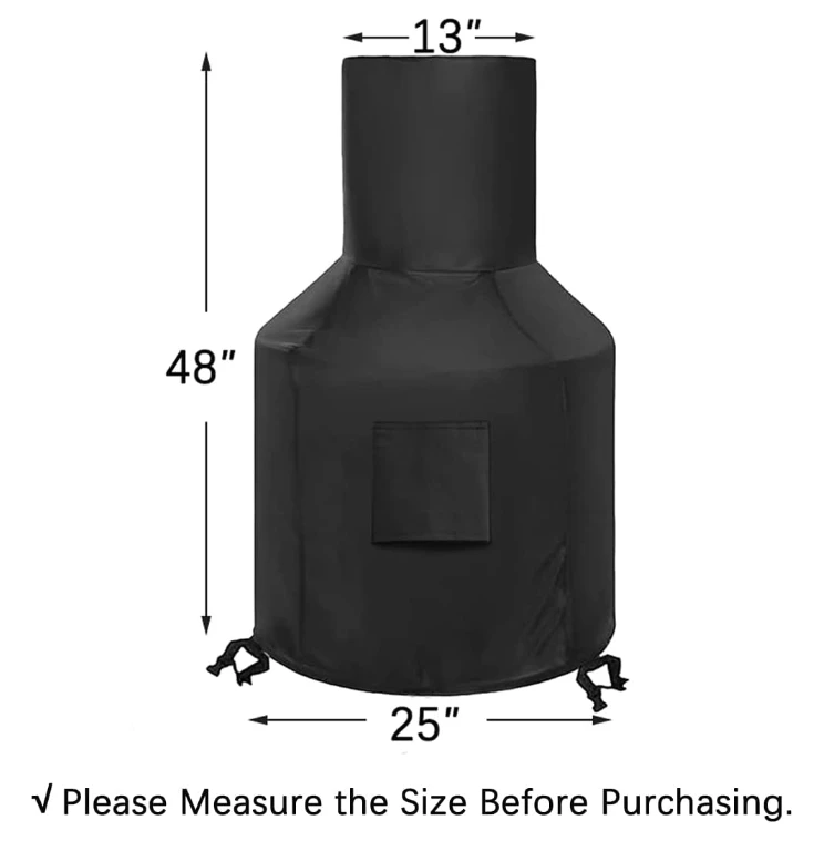Outdoor Patio Chiminea Cover, Chimney Fire Pit Heater Cover, Outdoor Patio Chiminea Covers, Waterproof (48X25X13 Inch) 5 Outdoor Patio Chiminea Cover, Chimney Fire Pit Heater Cover, Outdoor Patio Chiminea Covers, Waterproof (48X25X13 Inch) - Image 3