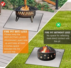 40" Square Fire Pit Mat Grill Mat, Fireproof Mat 4 Layers Fire Pit Pad For Deck Patio Grass Outdoor Wood Burning Fire Pit And BBQ Smoker -Cheap Grill Store B096ZFVYQG 3