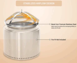 Fire Pit Spark Cover For Solo Stove Bonfire Size Firepit - Easy To Lift 304 Stainless Steel Fire Pit Fireplace Spark Shield With Guild Stick -Cheap Grill Store B0C7F864MH 3