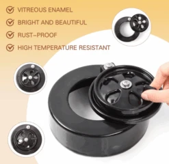 Ceramic Vented Chimney Cap For Kamado Joe Dual Function Metal Top, Daisy Wheel For Classic & Big Joe Series Kamado Joe KJ Damper Chimney Cap -Cheap Grill Store Ceramic Vented Chimney Cap for Kamado Joe Dual Function Metal Top Daisy Wheel for Classic Big Joe Series Kamado Joe KJ Damper Chimney Cap 2