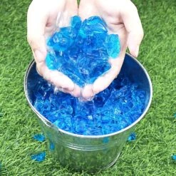 1/2'' Patio Heaters Blue Fire Glass Reflective Tempered Fire Rocks For Fire Pits, Fireplace And Fire Bowl -Cheap Grill Store QM BL HL2